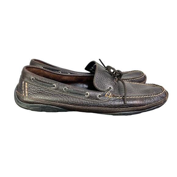 LL Bean Moccasins Boat Deck Shoes Mens 14ee Dark Brown Classic Leather Loafers‎ main image 2